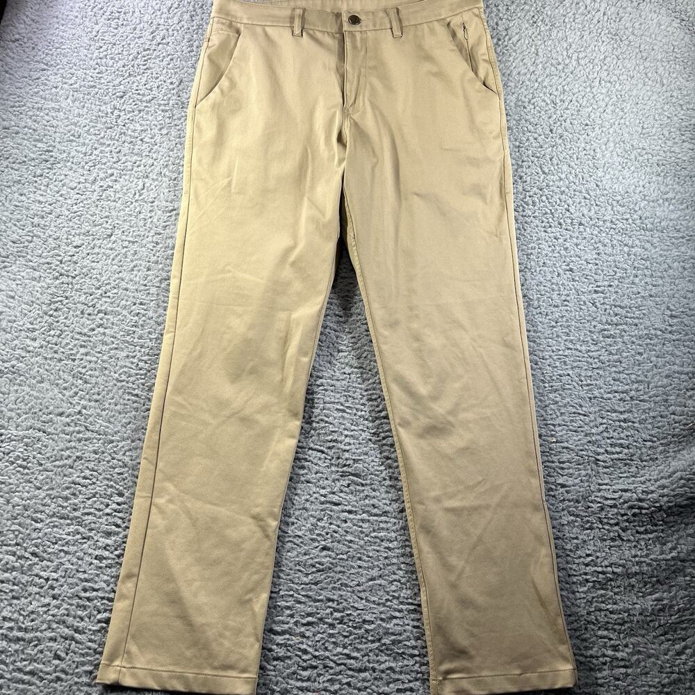 Barbell Apparel Athletic Fit Chino Pants Mens 32 Khaki Stretch Tech Performance